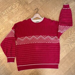 Vintage Coconut Joe 100% Cotton Knit Red Sweater 90s Men’s Large Cottagecore